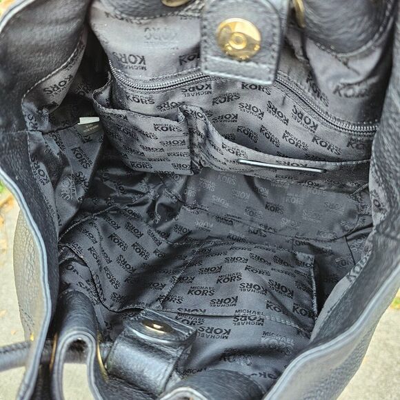 MICHAEL KORS Black Pebble Leather Shoulder Bag, Ring Tote Bag, Pre-owned - Picture 8 of 8